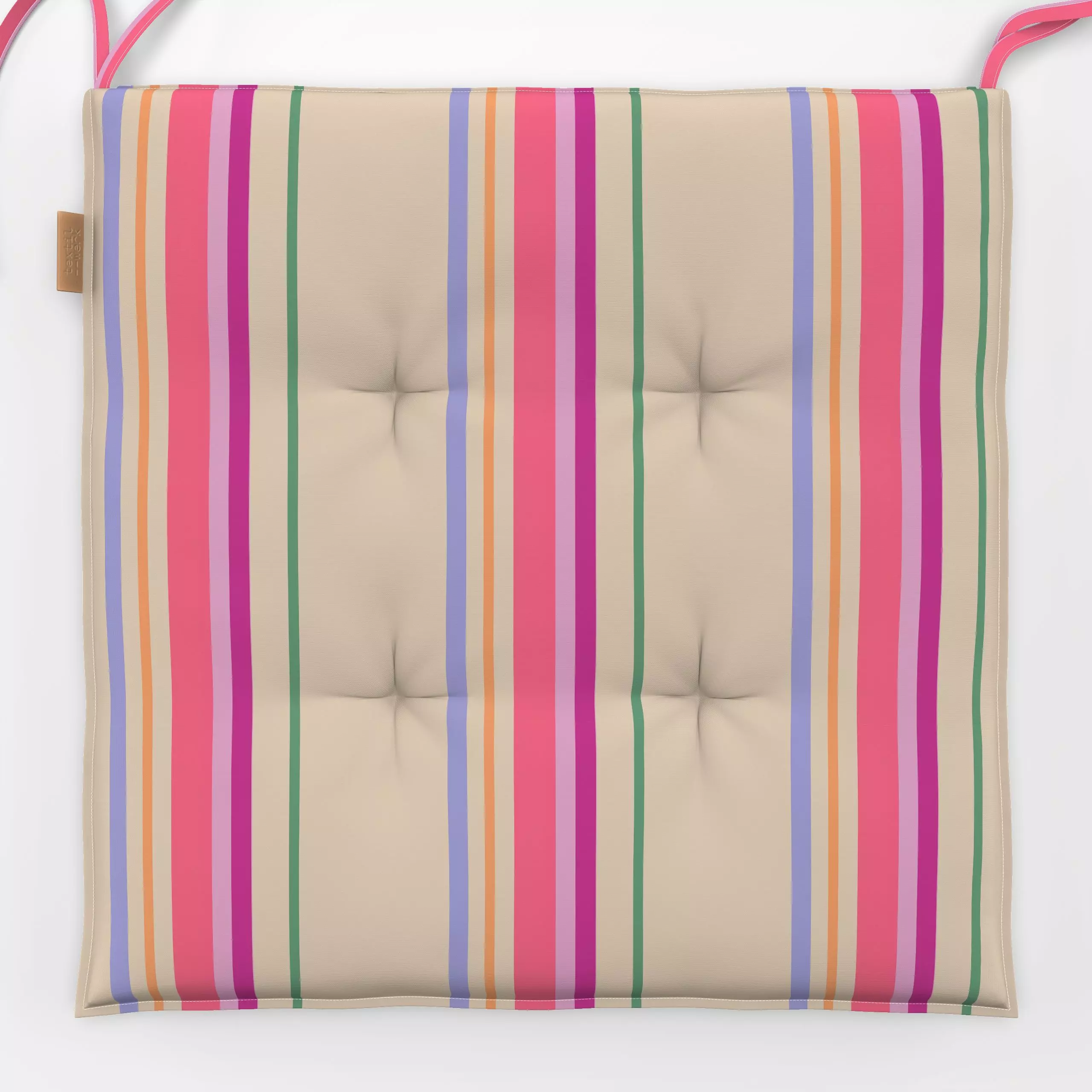 Sitzkissen Luftig Bunte Streifen - Sommer, Symbole & Muster - von „Alisa Knöß"; Streifen, pink, hellblau, grun, gestreift, S...