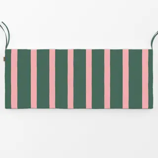Bankauflage Streifen Tannengrün & Rosa
