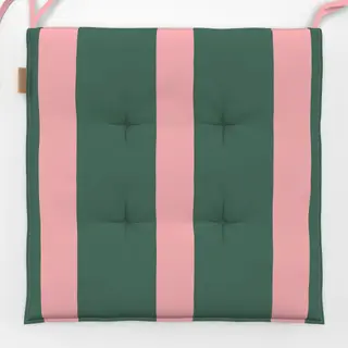 Sitzkissen Streifen Tannengrün & Rosa