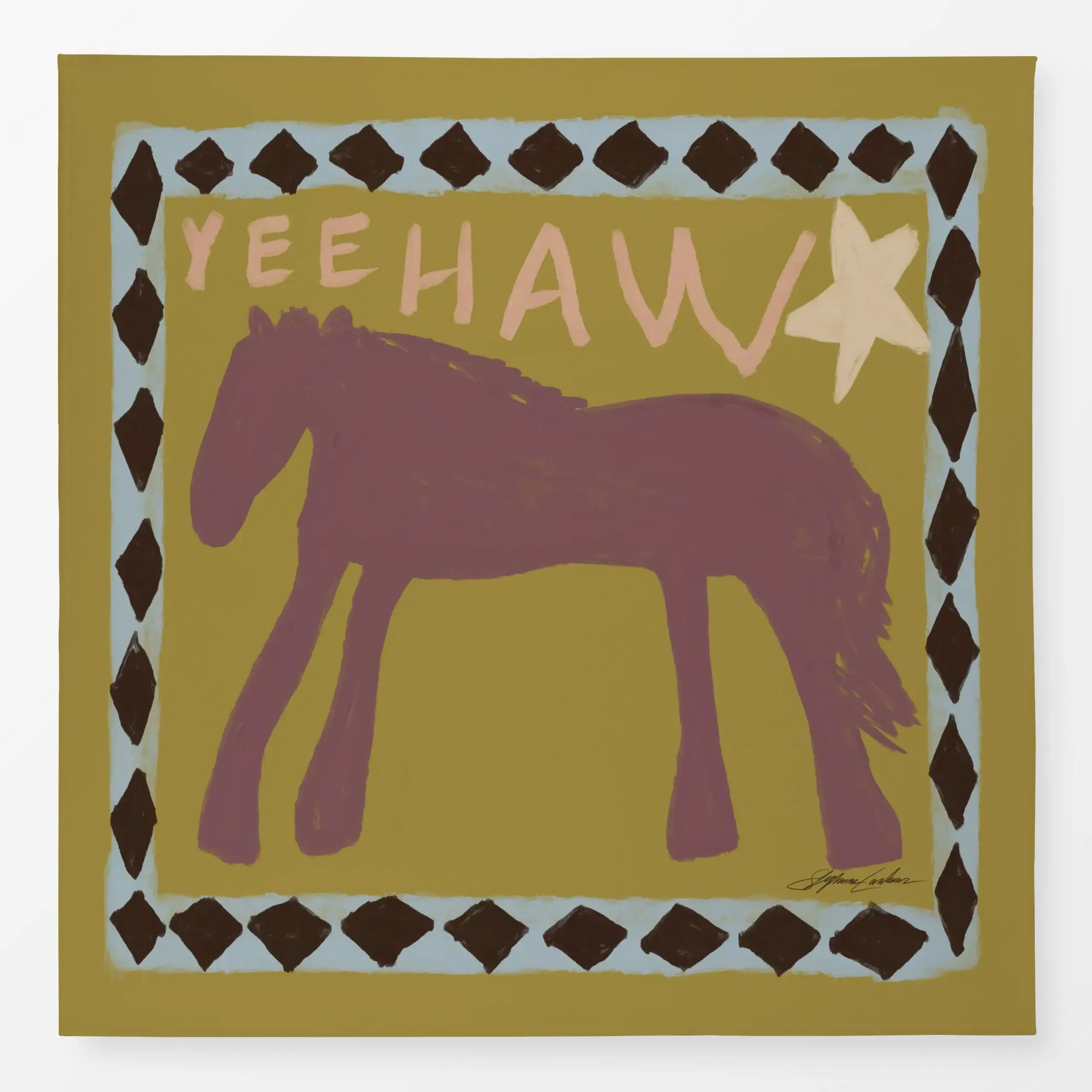 Tischdecke Yeehaw Horse, Spruch, Tiere, von KunstbyStephie