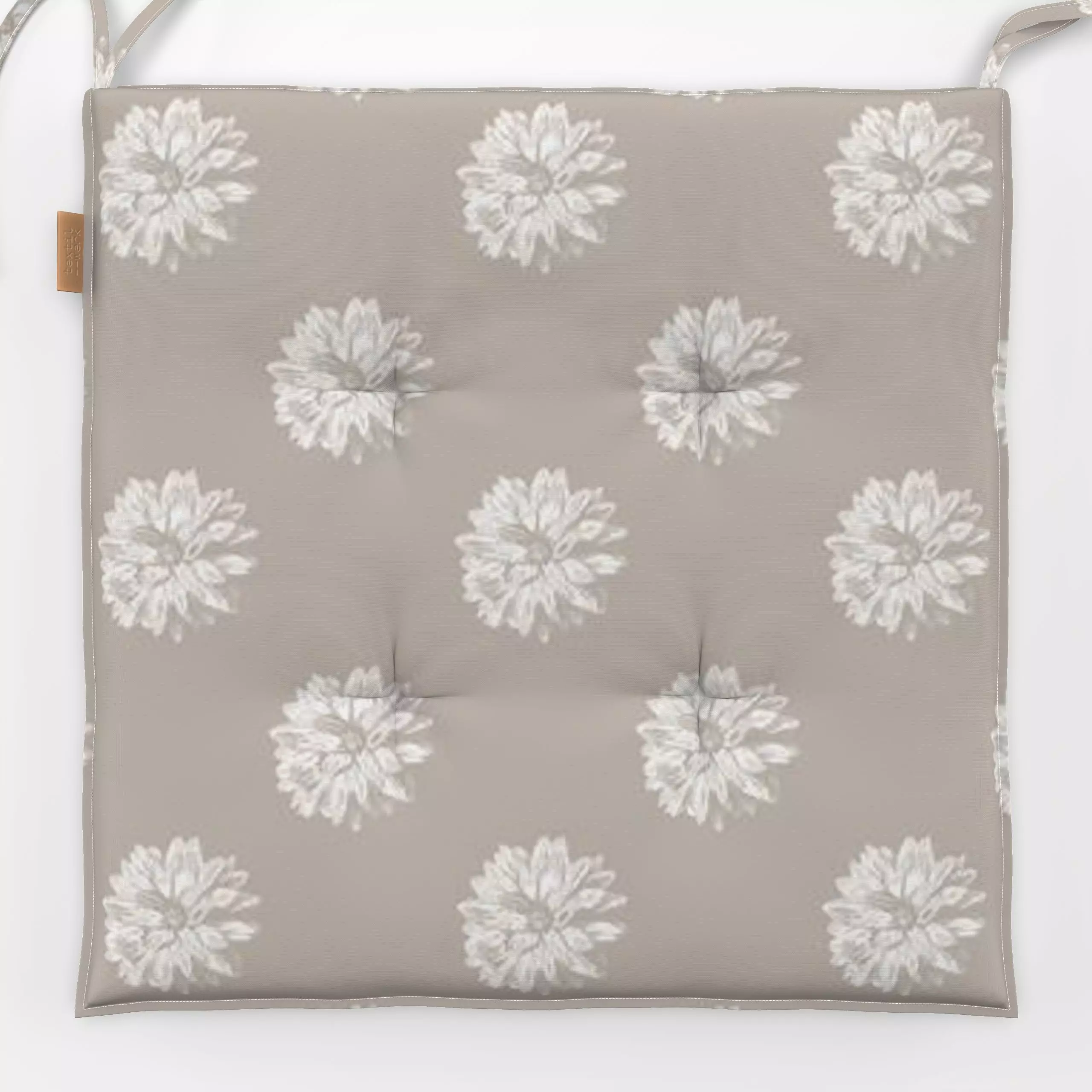 Sitzkissen New Heritage Dahlia Blockprint - Blumen & Florales, Retro & Vintage - von „Eda Şahin"; Retro, floral, vintage, Da...