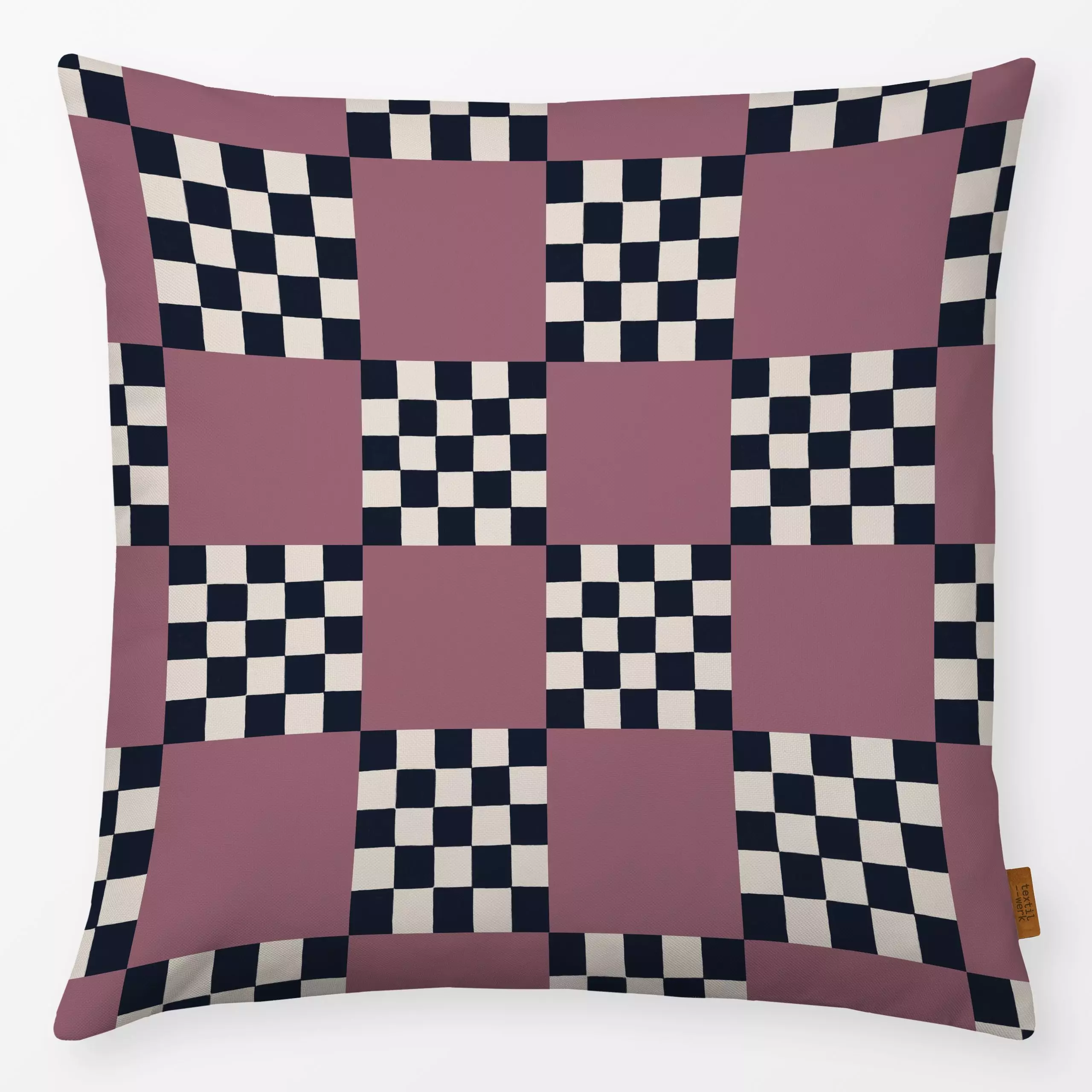 Kissen Fliesen Karo - Symbole & Muster - von „Sophie Augustin Illustration"; modern, Karo, kariert, Schachbrettmuster, color...