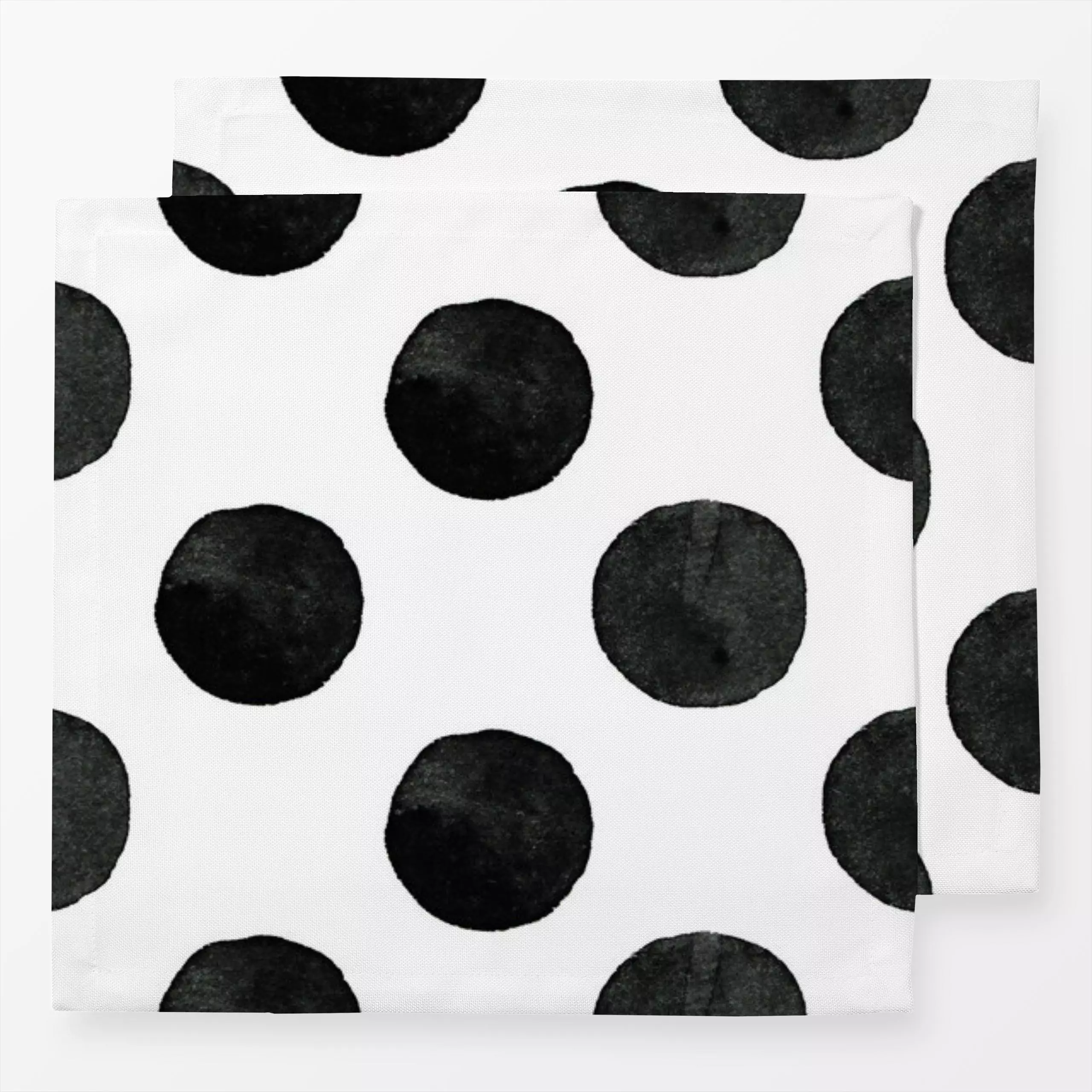 Servietten Black Dots - Symbole & Muster - von „Lena Yokota"; Punkte, Dots, trend, schlicht, gepunktet, Polkadots, Schwarzwe...