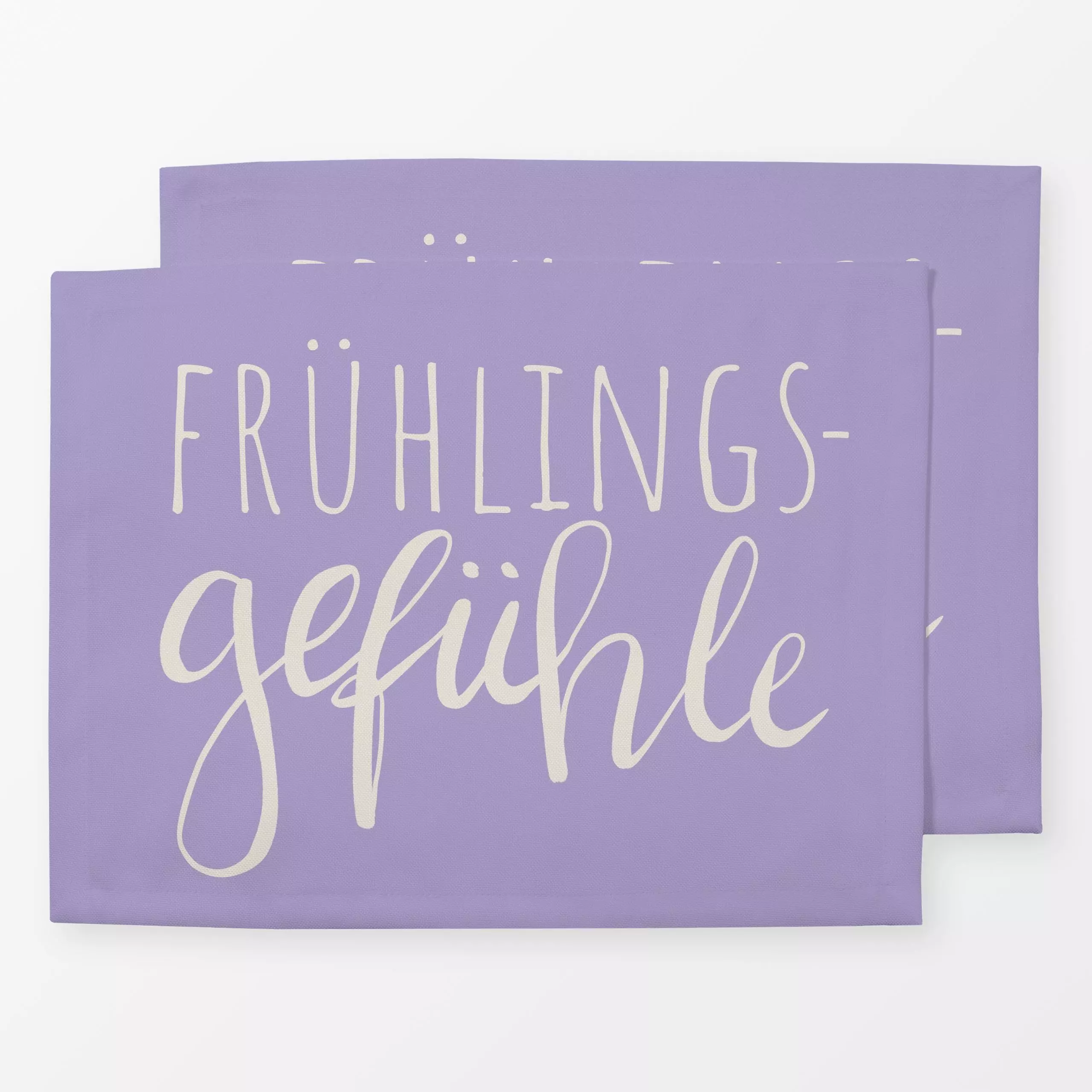 Tischset Frühlingsgefühle flieder, Spruch, Ostern, von Studio Kesse