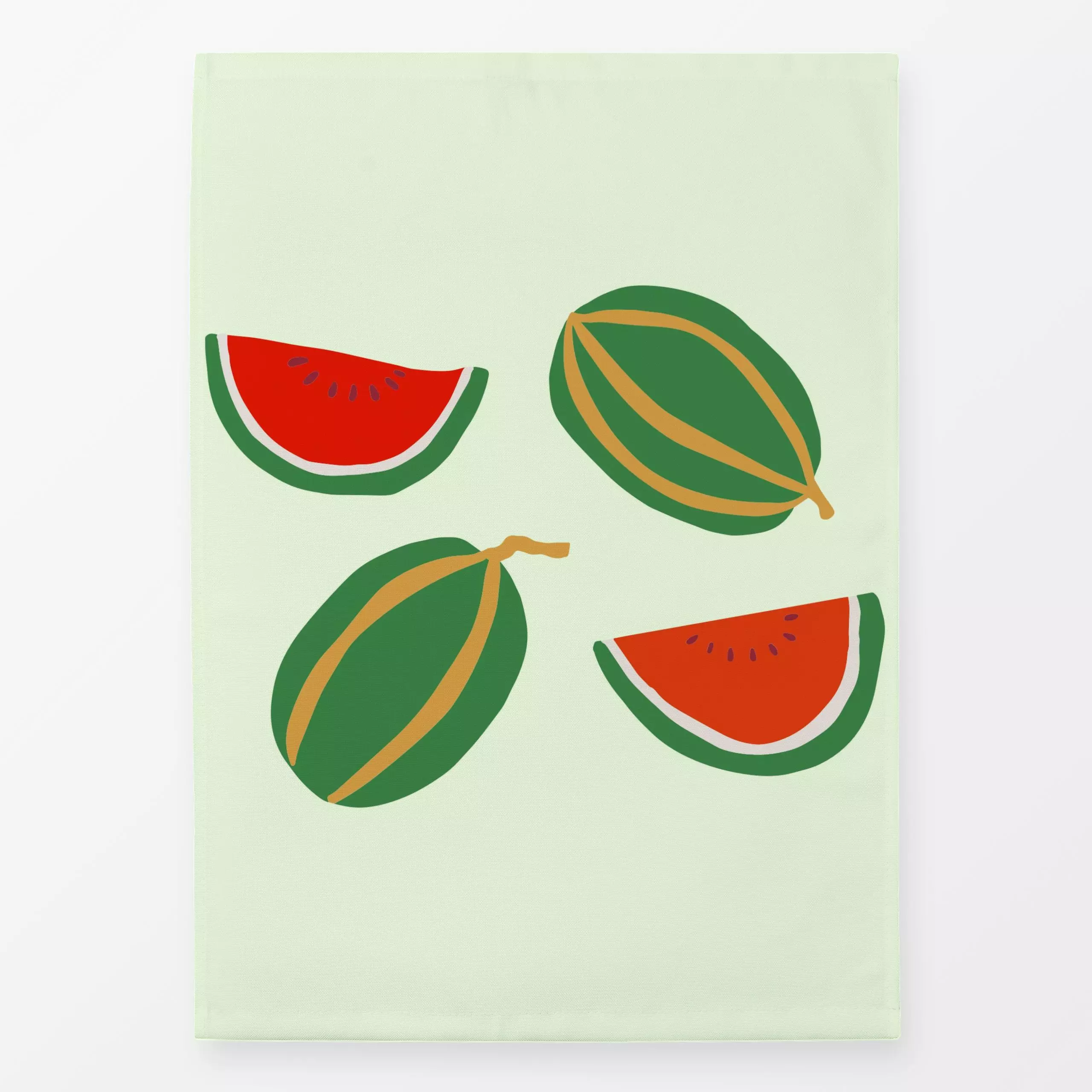 Geschirrtücher Wassermelone 2 - Sommer - von „textilwerk"; Illustration, skandinavisch, Sommer, Urlaub, bunt, minimalistisch...