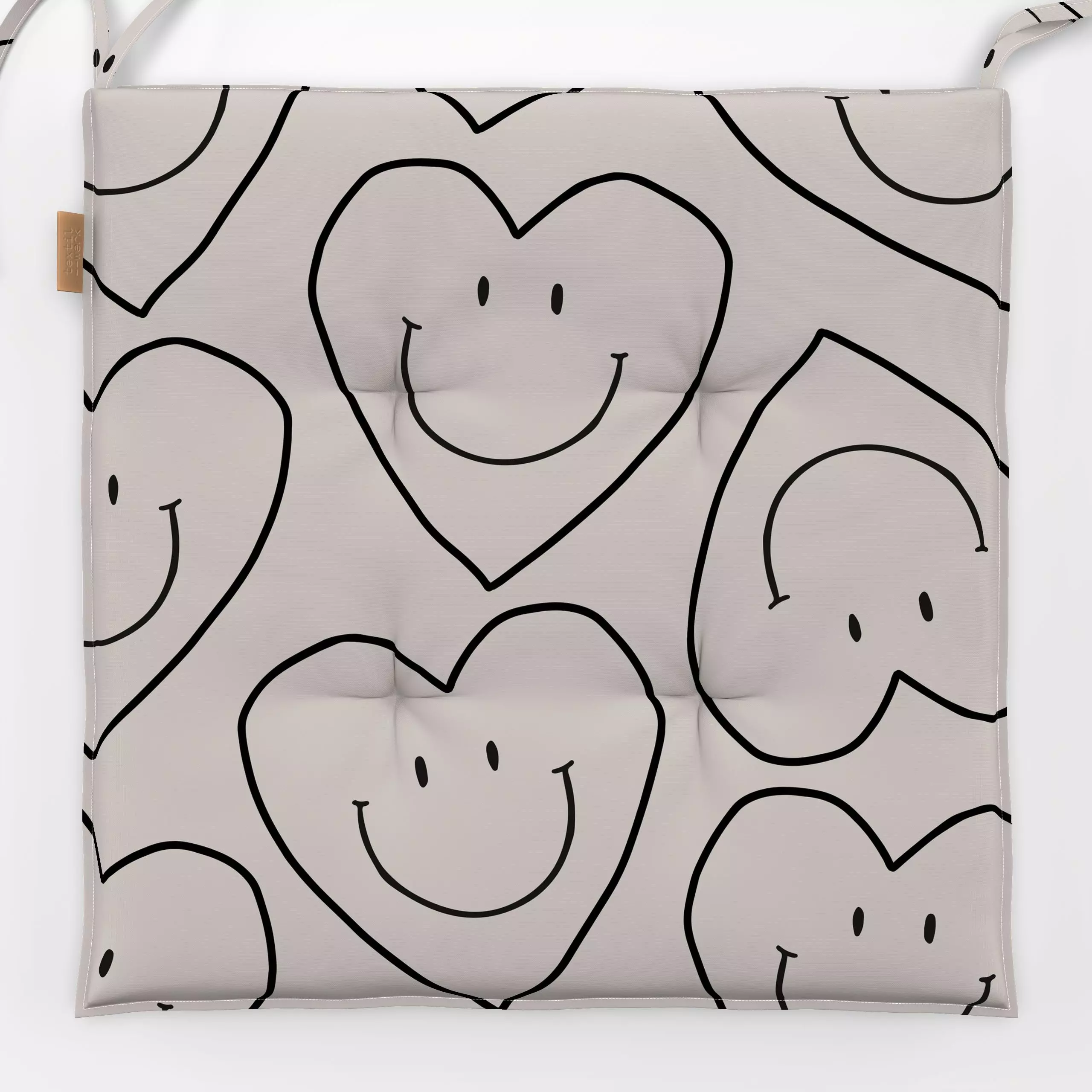Sitzkissen Heart Allover Pattern - Frühling, Liebe, Romantik & Pride - von „Kruth Design"; Herzen, Liebeszitate, Liebe, Herz...
