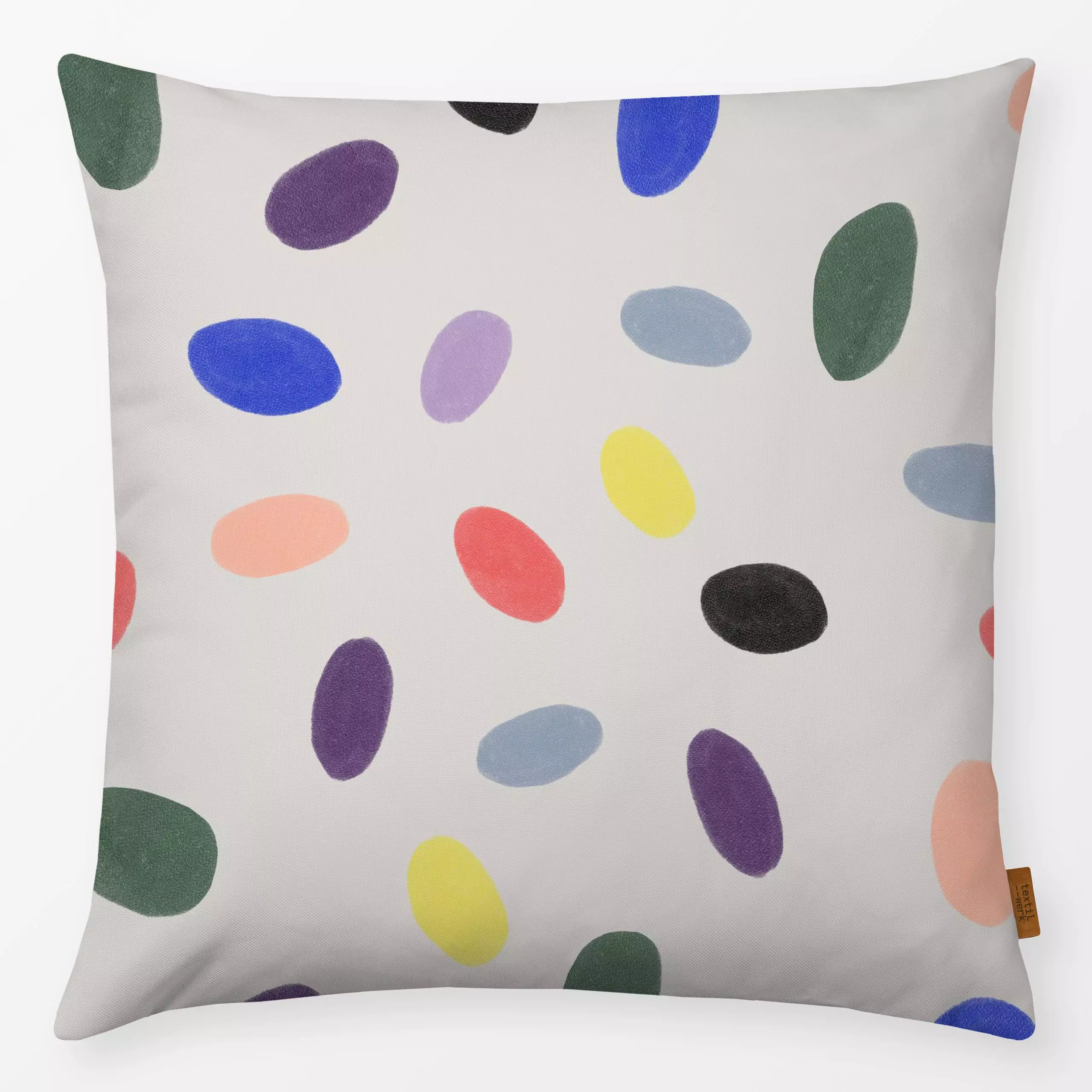 Kissen Ostern Eier Mix - Frühling, Anlässe, Ostern - von „Jana Driver"; beige, Ostern, bunt, Ostereier, janadriver