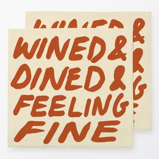 Servietten Wined & Dined & Feeling Fine