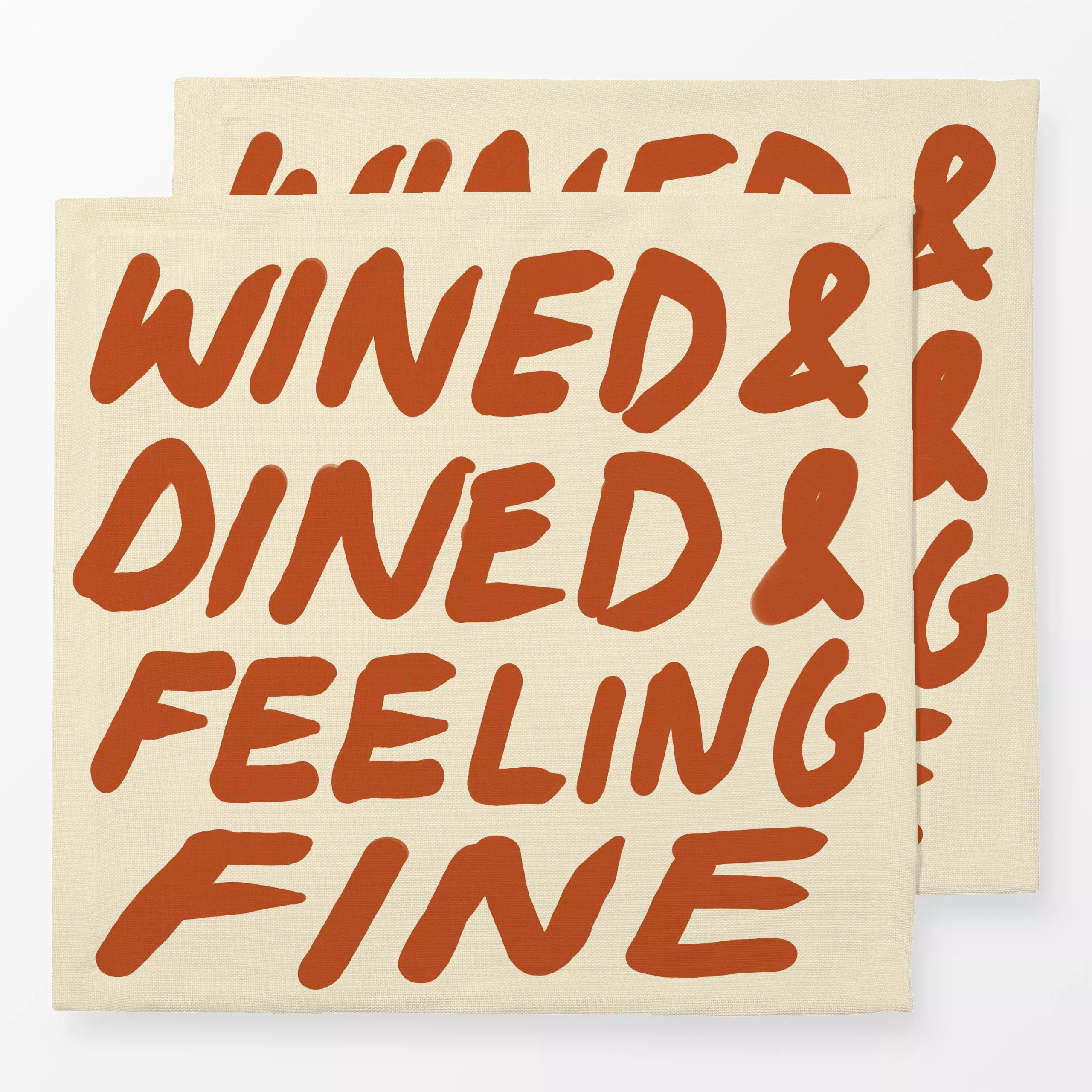 Servietten Wined & Dined & Feeling Fine - Sprüche & Schriftzüge, Küche, Essen & Trinken, Retro & Vintage - von „KunstbySteph...