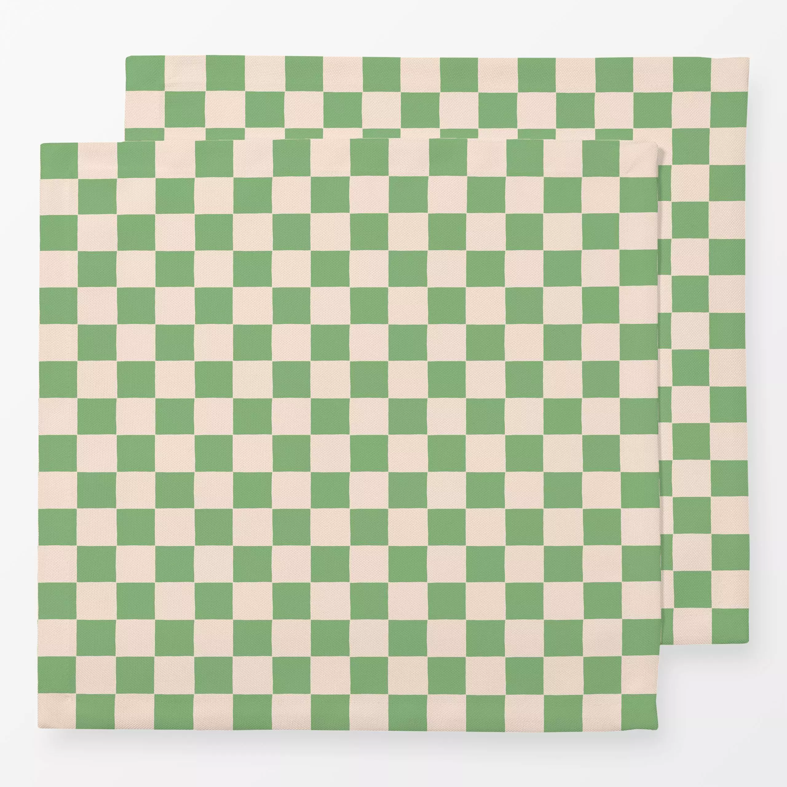 Servietten Schachbrettmuster Grün & Weiß - Symbole & Muster, Retro & Vintage - von „Maren Gross "; Karo, kariert, Schachbret...