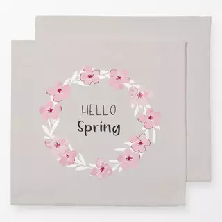 Servietten Hello Spring Kranz beige