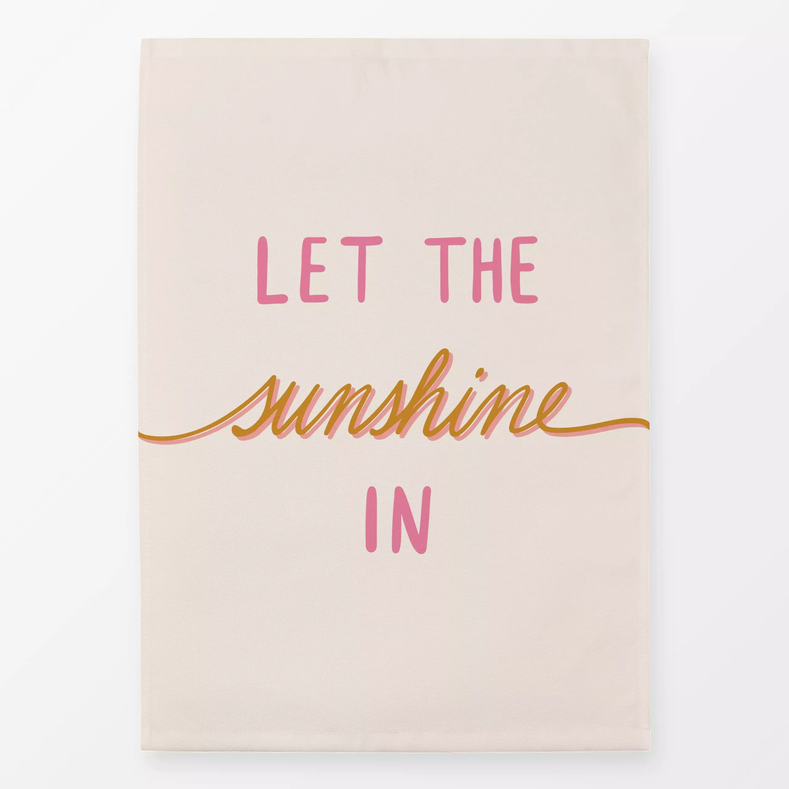 Geschirrtücher Let The Sunshine In yellow - Sommer, Sprüche & Schriftzüge - von „Kathrin Woo"; typografie, Spruchkissen, typ...