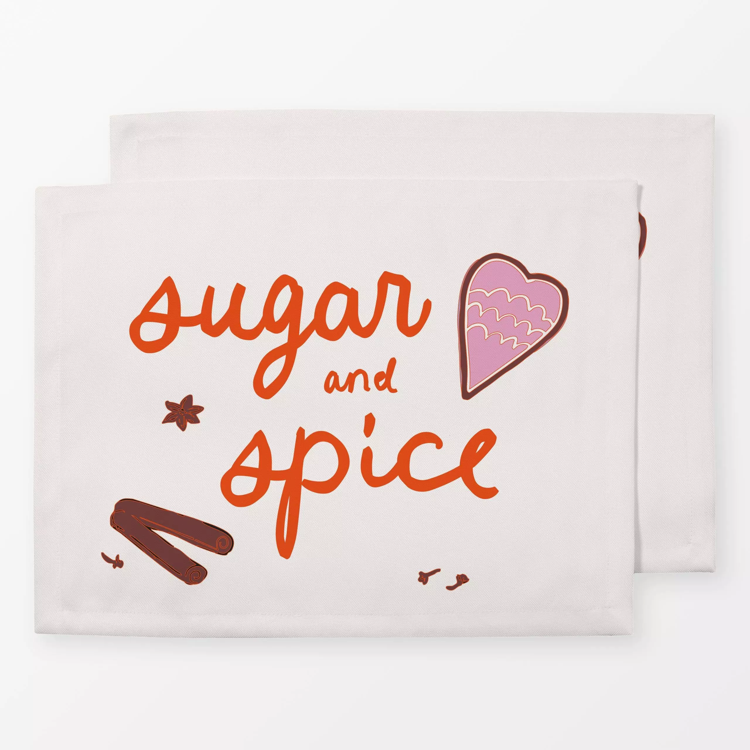 Tischset sugar & spice - Sprüche & Schriftzüge, Weihnachten, Winter - von „moDeern Design Studio"; Weihnachten, Zimt, Backen...