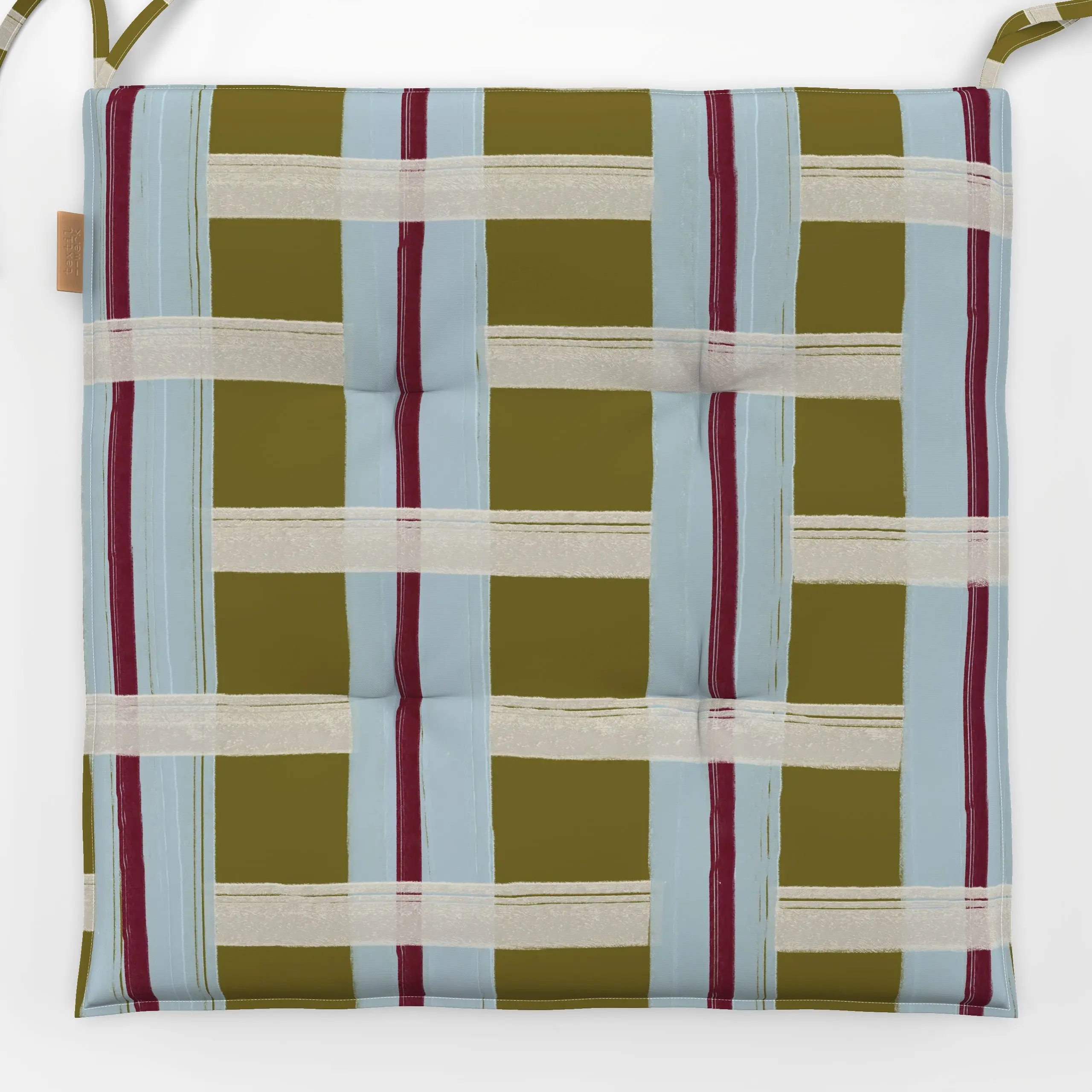 Sitzkissen Retro Woven Checkered - Symbole & Muster - von „KunstbyStephie"; Retro, pattern, Midcentury, Checker, trendy, 70s...