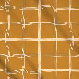 Meterware Karo Grid Muster Beige Gelb