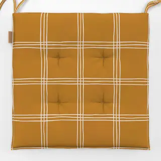 Sitzkissen Karo Grid Muster Beige Gelb