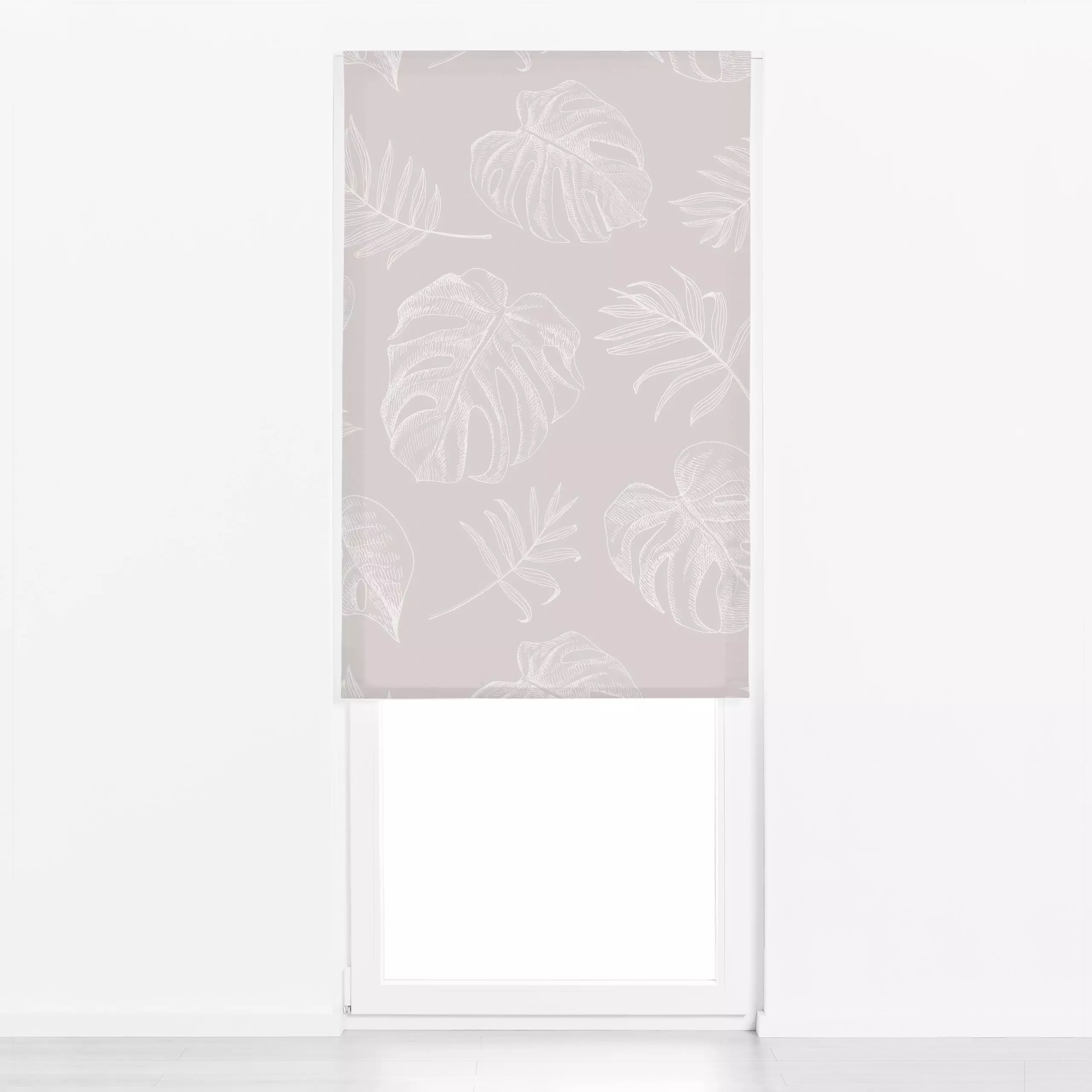 Raffrollo Endlich Sommer Monstera Mix - Blumen & Florales, Sommer - von „Uta Naumann"; boho, Palmen, Monstera, Palmenwedel, ...