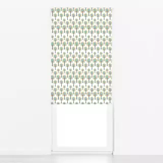 Raffrollo Retro Palmen weiß