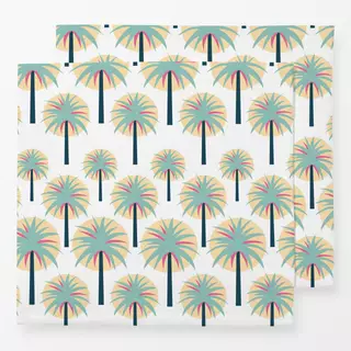Servietten Retro Palmen weiß