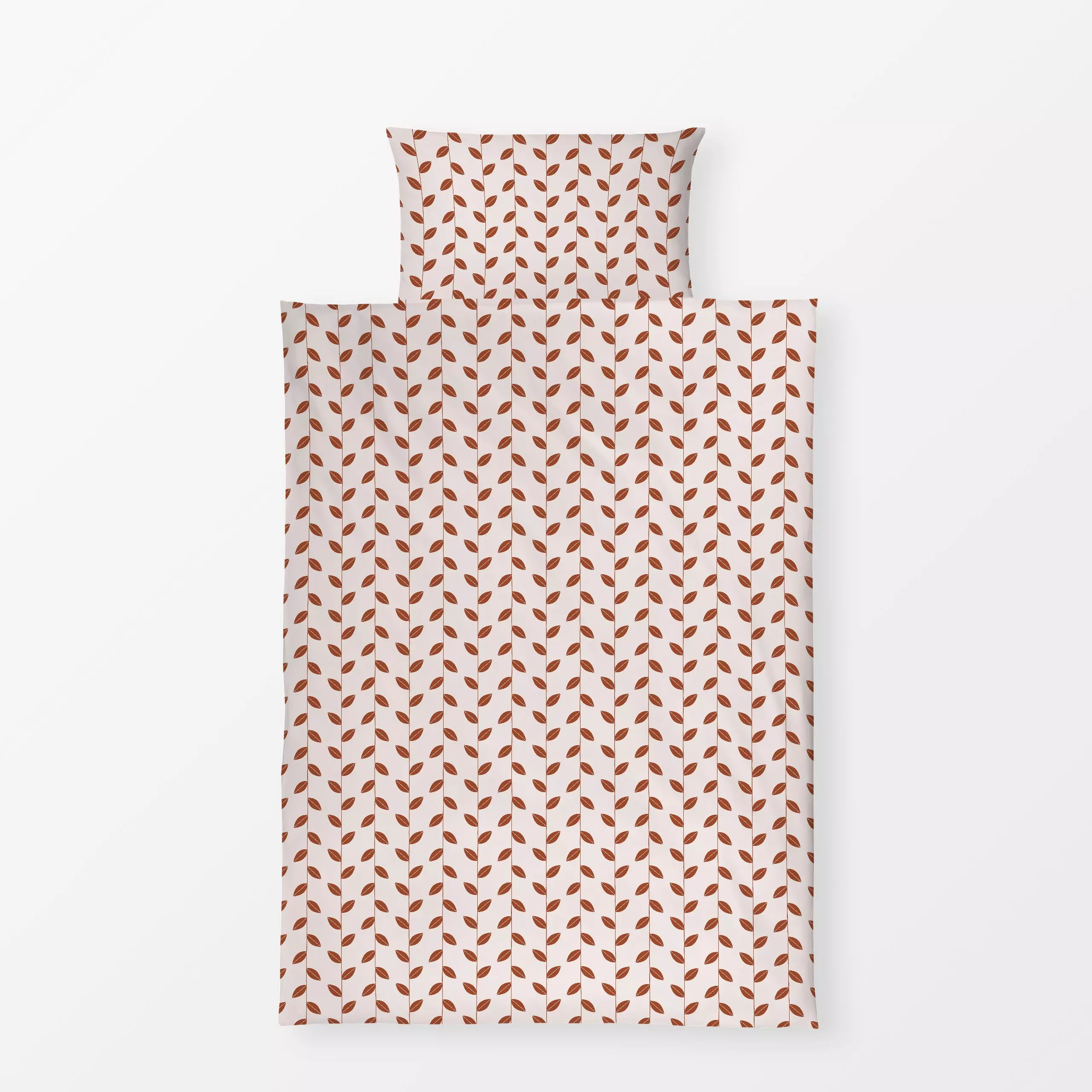 Bettwäsche Blätter Boho Braun Beige - Herbst, Symbole & Muster, Pflanzen & Botanik - von „Kathrin Woo"; boho, minimal, Laub,...