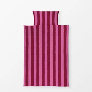 Bettwäsche Wellenstreifen rot pink