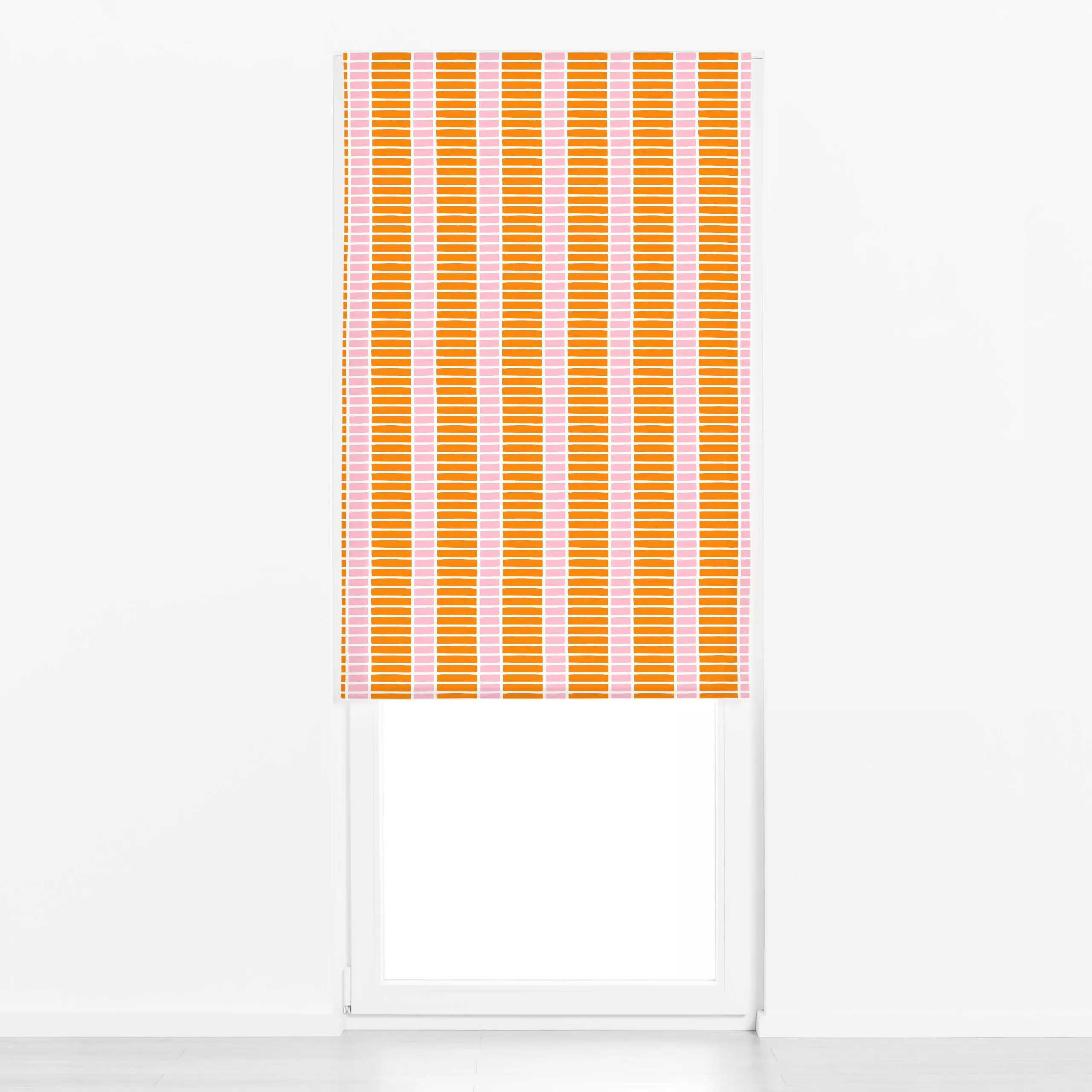 Raffrollo Harvest Sunset Orange - Symbole & Muster - von „Lisa Jasmin Bauer"; Muster, abstrakt, Streifen, Orange, grafisch, ...