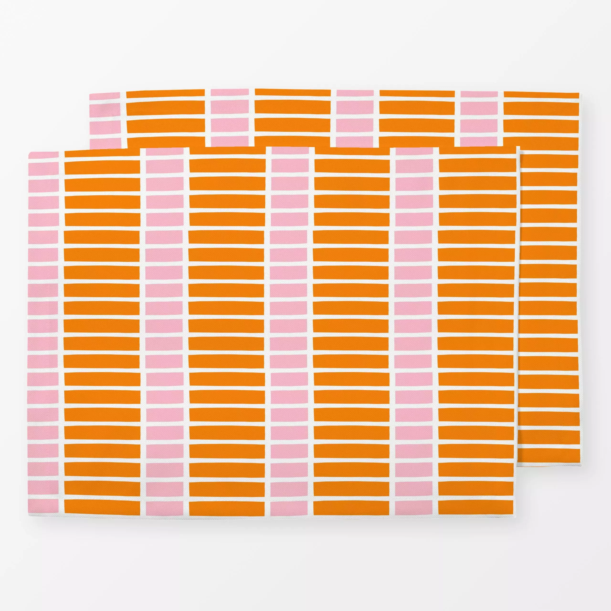 Tischset Harvest Sunset Orange - Symbole & Muster - von „Lisa Jasmin Bauer"; Muster, abstrakt, Streifen, Orange, grafisch, G...