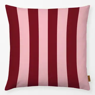 Kissen Blockstreifen rosa weinrot