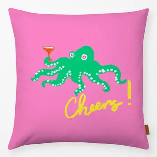 Kissen Oktopus Cheers auf pink