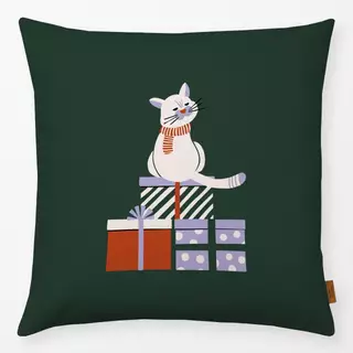 Kissen Merry Catmas | grün