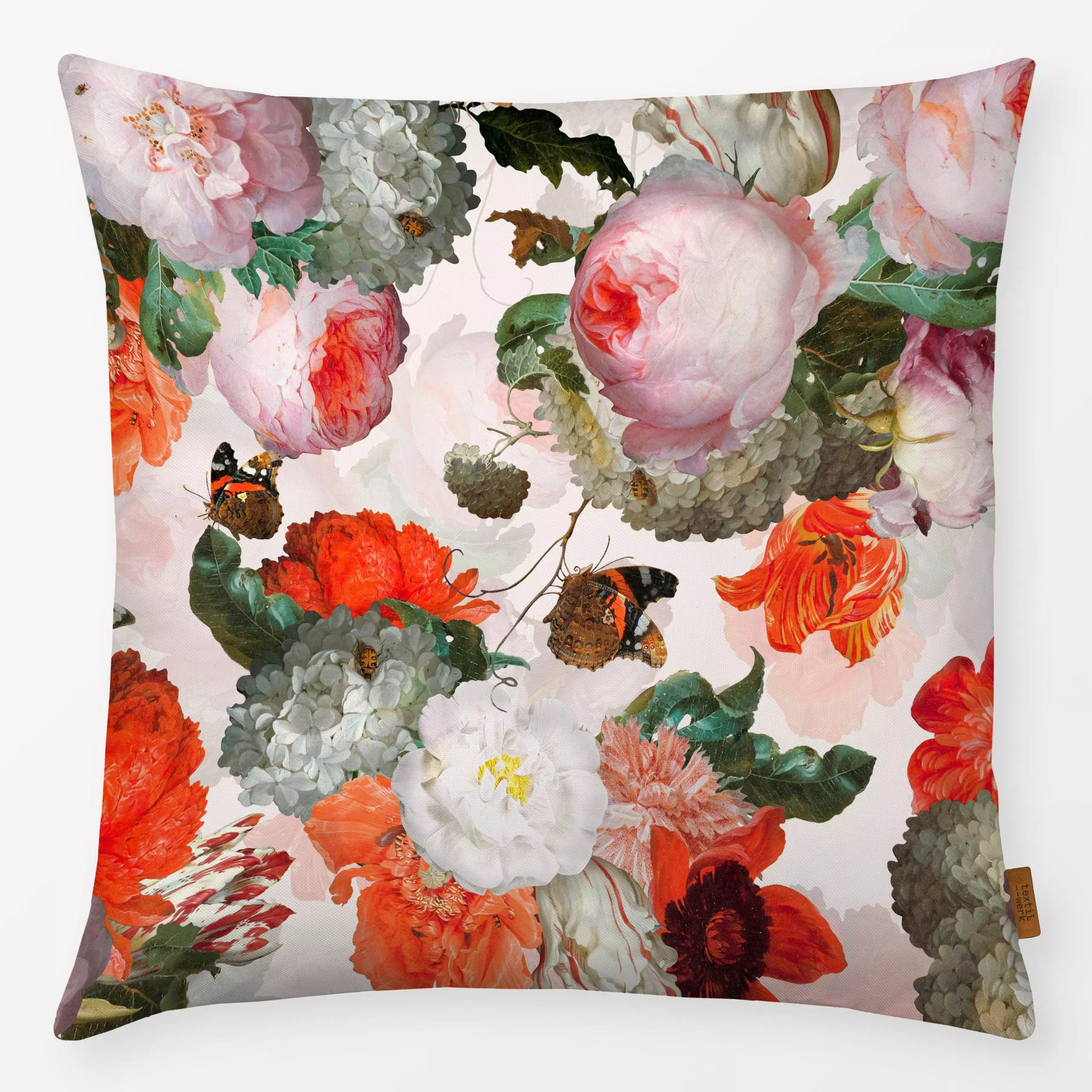 Kissen Jan Davidsz de Heem Blumen - Blumen & Florales, Retro & Vintage - von „Uta Naumann"; boho, Muster, Blumen, Rosen, Gar...