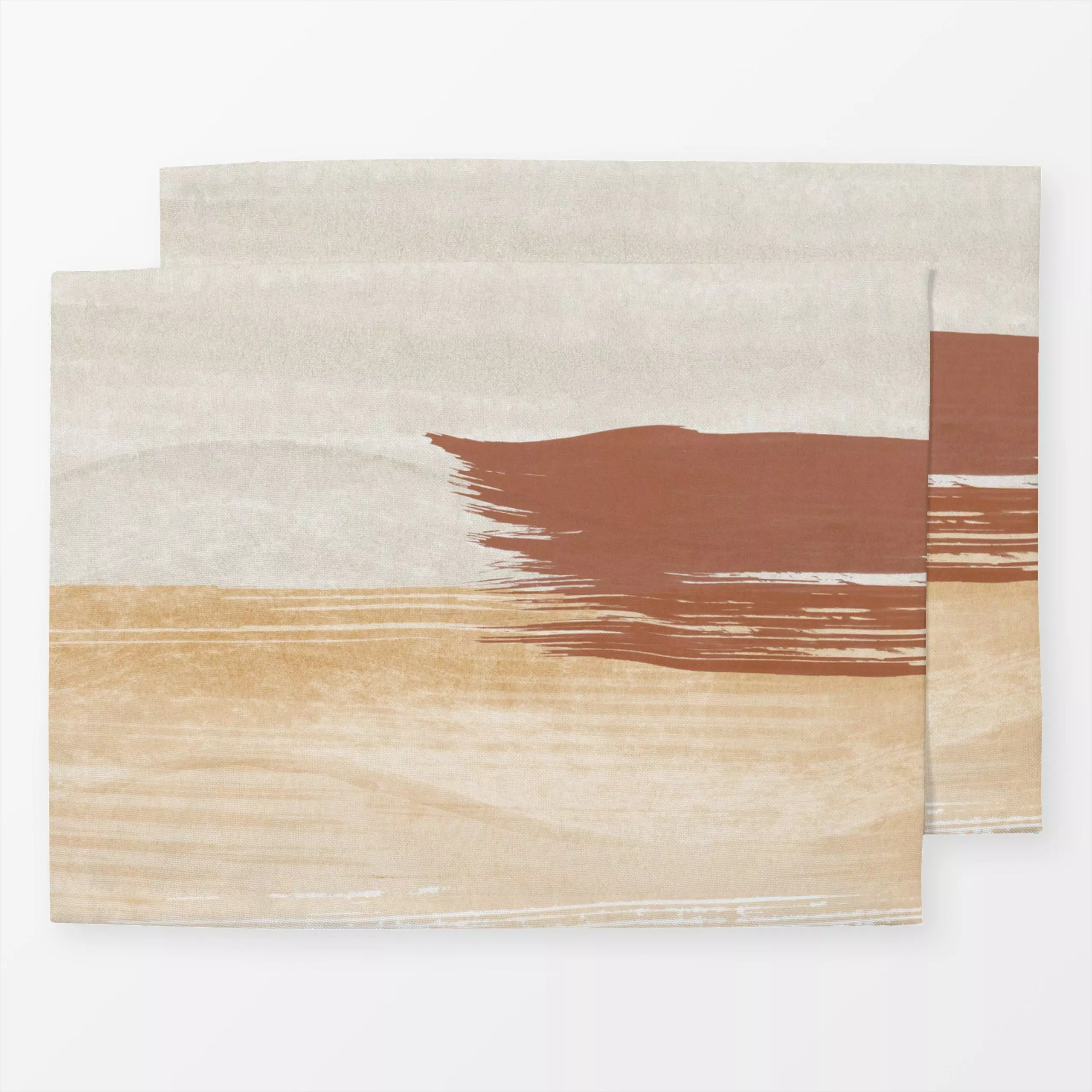 Tischset Brush strokes Earth tones 2 - Herbst, Symbole & Muster - von „Nouveau Prints"; abstrakt, Pinselstrich, Minimalismus...