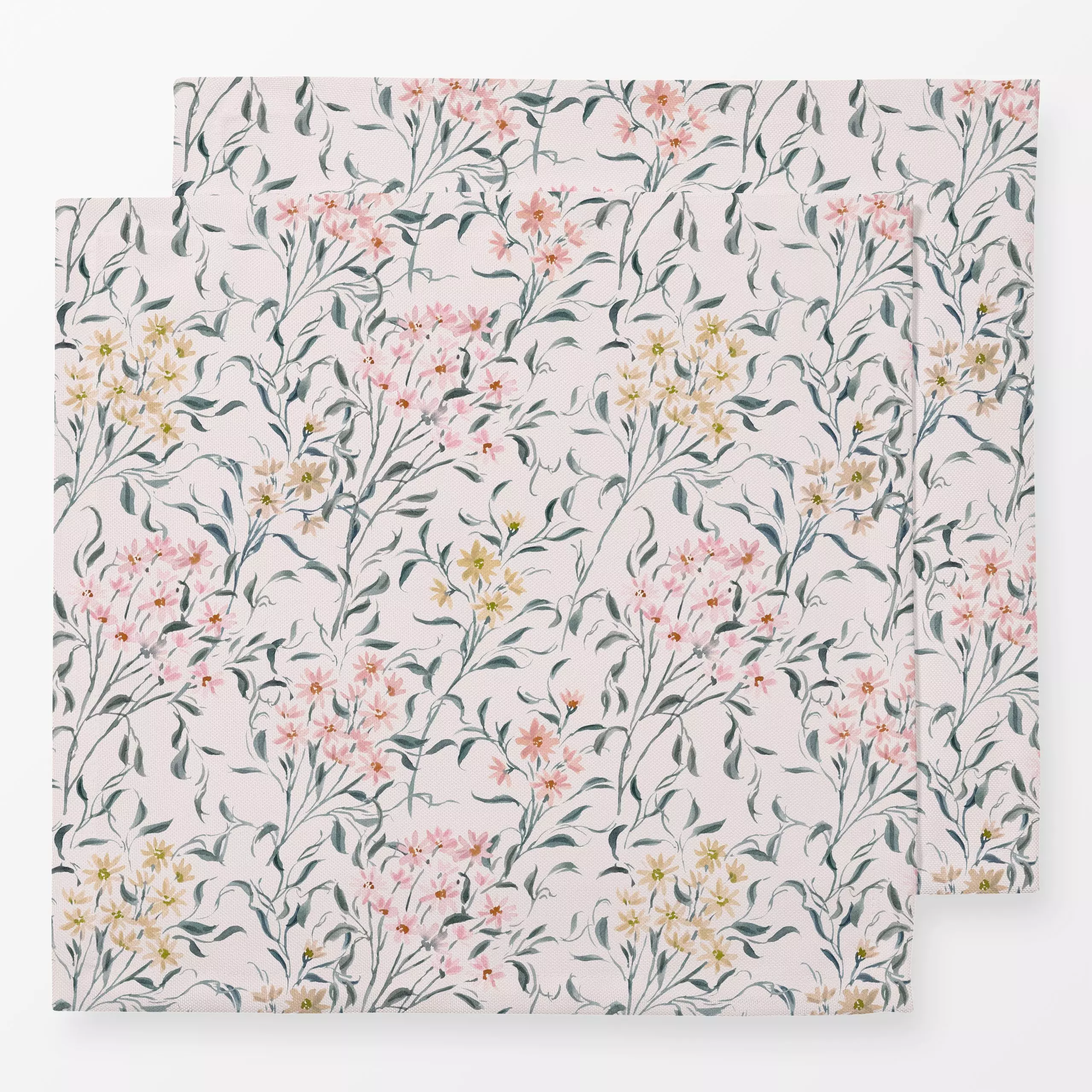 Servietten Wildblumen - Blumen & Florales, Pflanzen & Botanik - von „youdesignme"; boho, Aquarell, altrosa, skandinavisch, B...