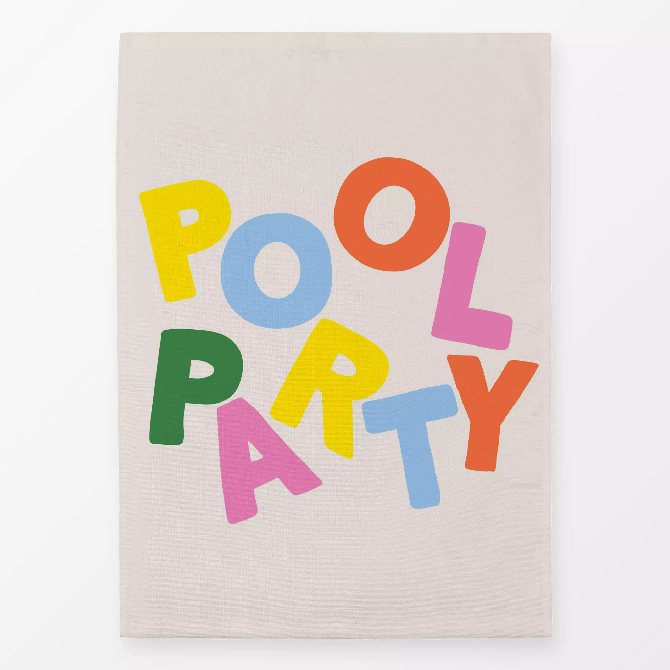 Geschirrtücher Pool Party - Sommer, Sprüche & Schriftzüge - von „textilwerk"; Illustration, skandinavisch, beige, Sommer, bu...