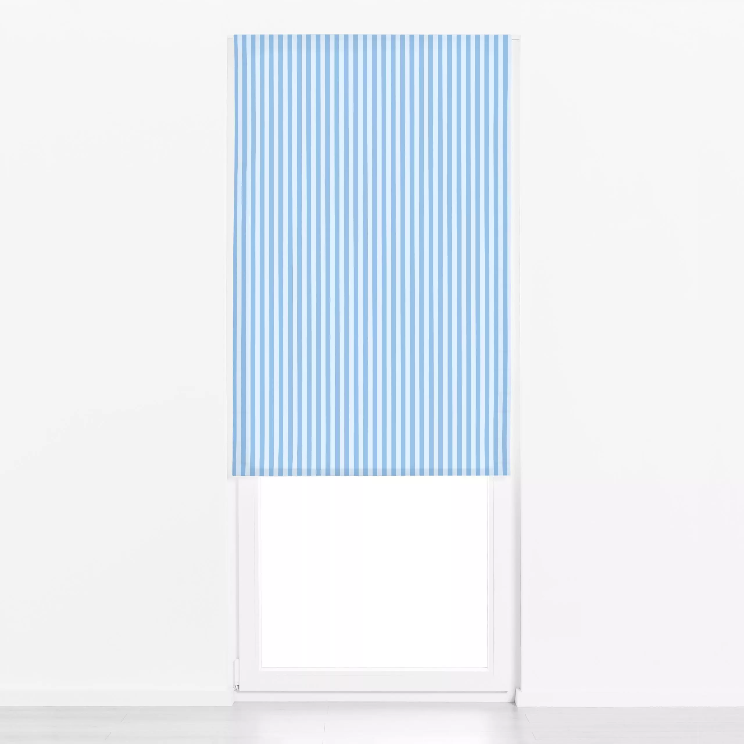 Raffrollo Stripes Blau Babyblau - Symbole & Muster - von „textilwerk"; skandinavisch, bunt, minimalistisch, schlicht, stripe...