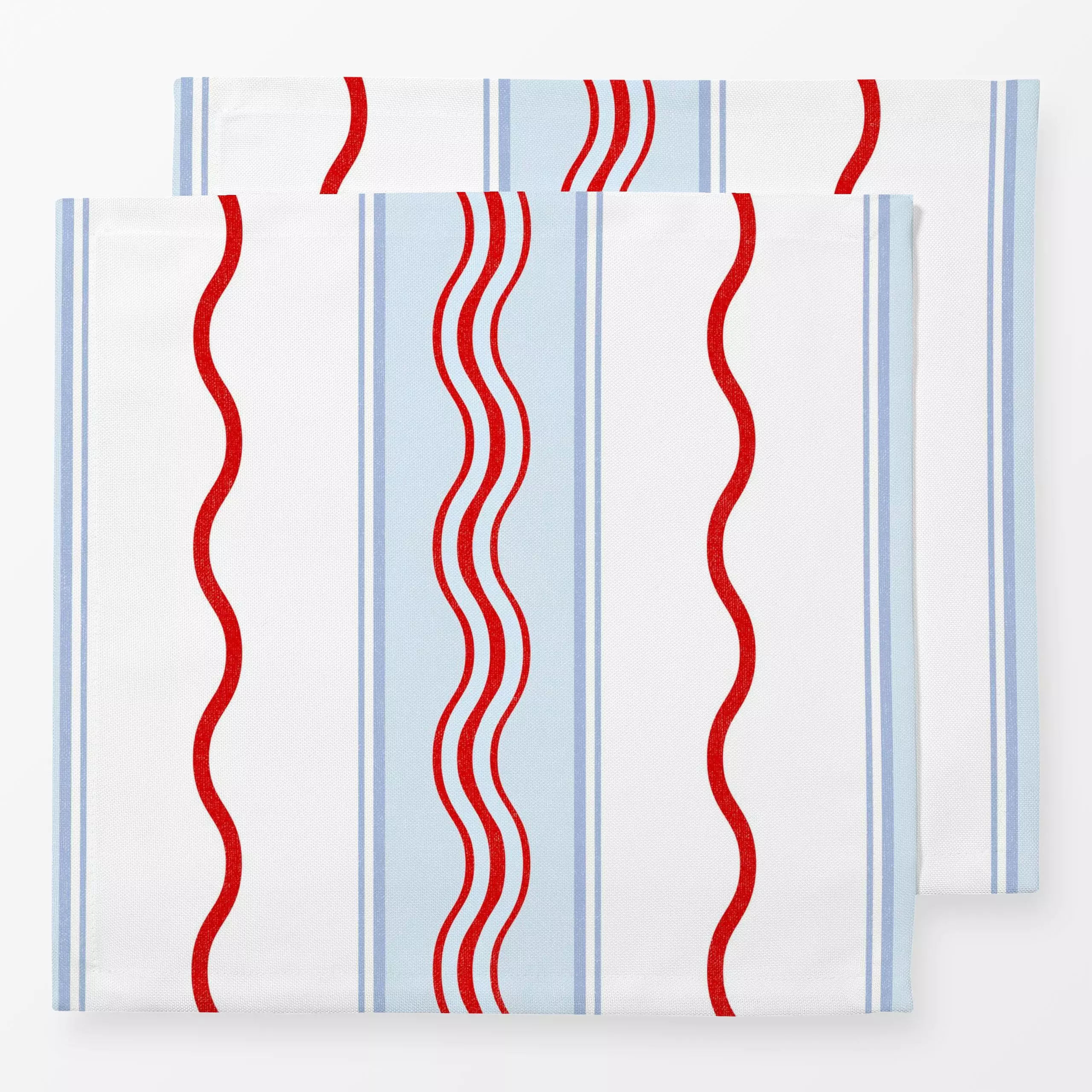 Servietten Coastal Preppy Wellen I - Sommer, Symbole & Muster, Retro & Vintage - von „Bloomery Decor"; Streifen, Strand, mod...