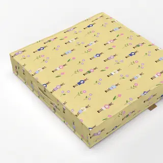 Bodenkissen Osterhasen Muster Gelb