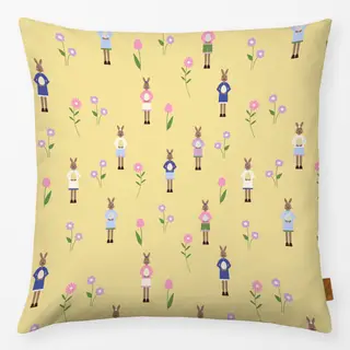 Kissen Osterhasen Muster Gelb