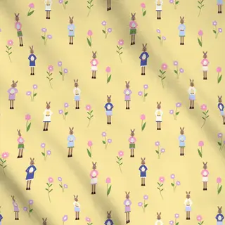 Meterware Osterhasen Muster Gelb