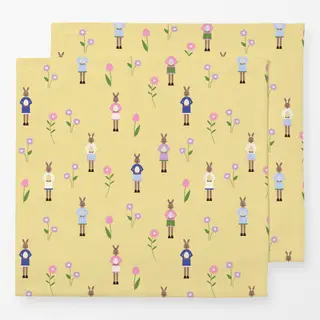 Servietten Osterhasen Muster Gelb