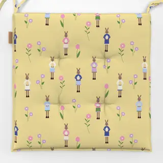 Sitzkissen Osterhasen Muster Gelb