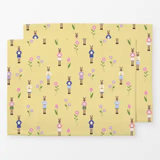 Tischset Osterhasen Muster Gelb