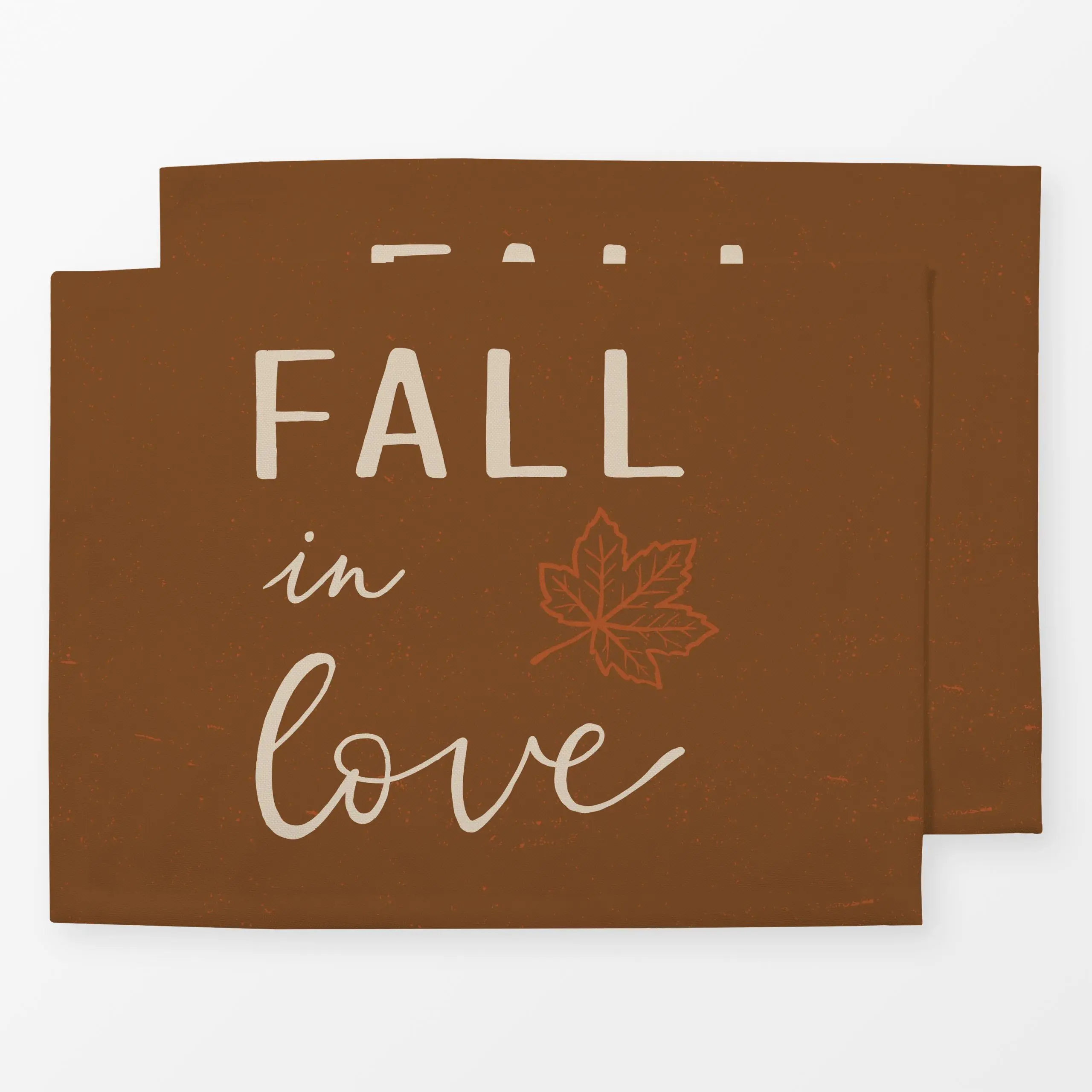 Tischset Fall in love - Herbst, Sprüche & Schriftzüge - von „Katrin Graff"; Cozy, terracotta, landhaus, Spruchkissen, Herbst...