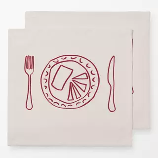 Servietten Beige Dunkelrot