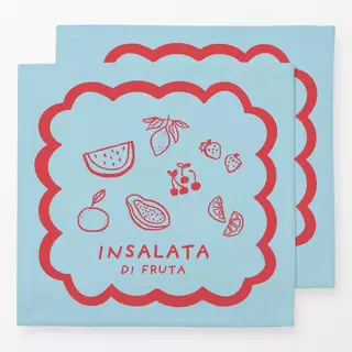 Servietten Obstsalat Blau