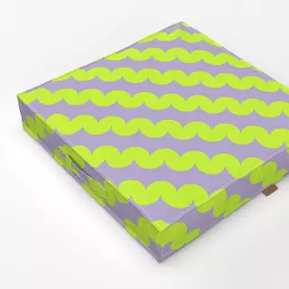 Bodenkissen Diagonale Bubble lila gelb