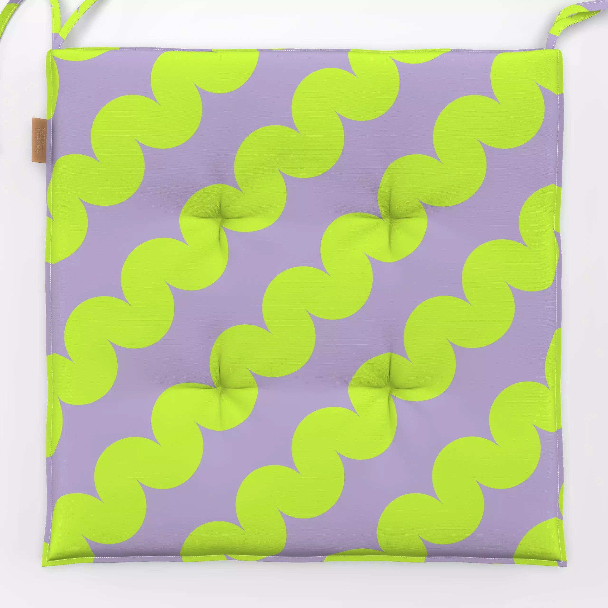 Sitzkissen Diagonale Bubble lila gelb - Sommer, Symbole & Muster - von „Carolin Vonhoff"; Muster, abstrakt, Sommer, wellen, ...