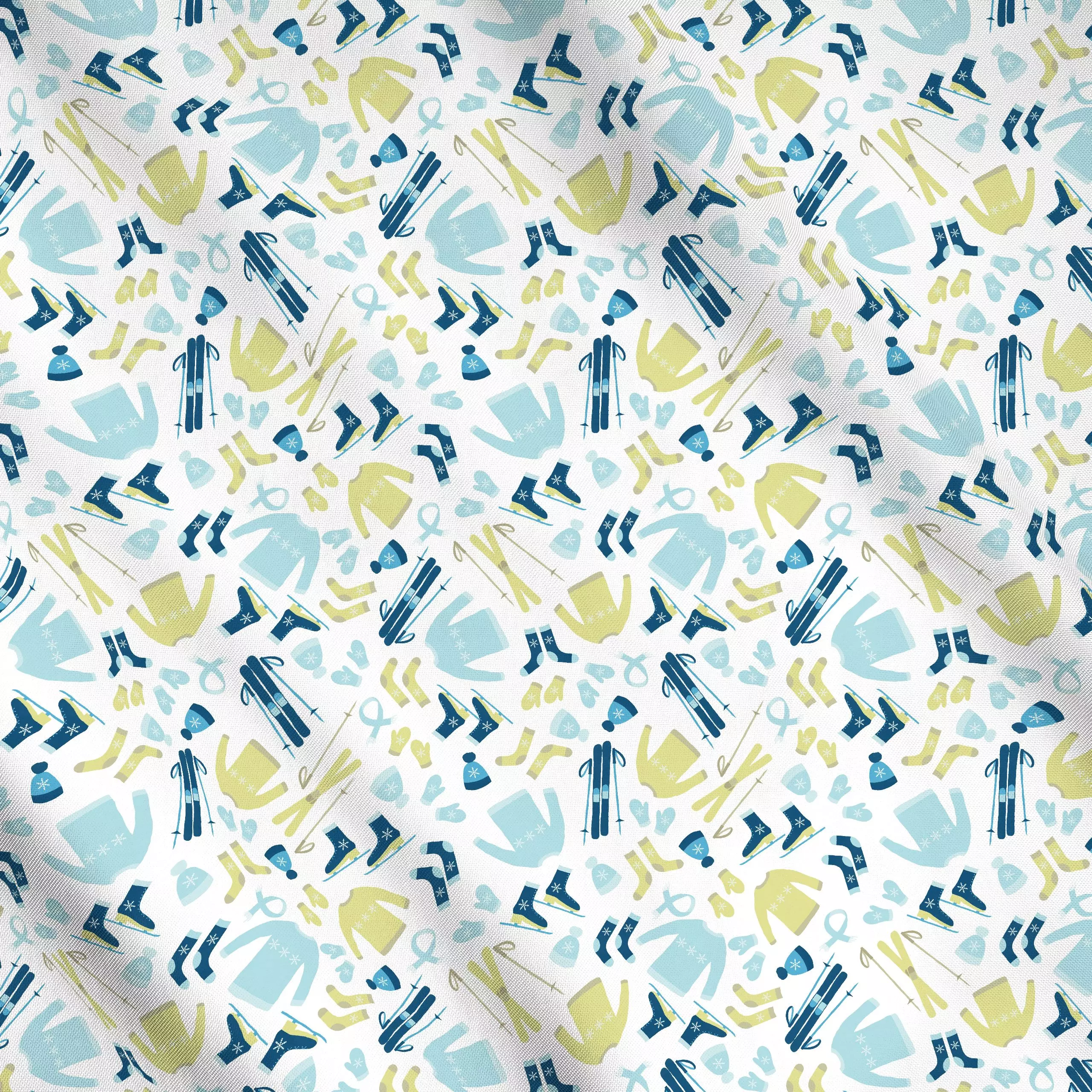 Meterware Wintersport - Sport, Winter - von „Kathrin Löffler"; Ski, schlittschuhe, handschuhe, schal, winterkollektion, pull...