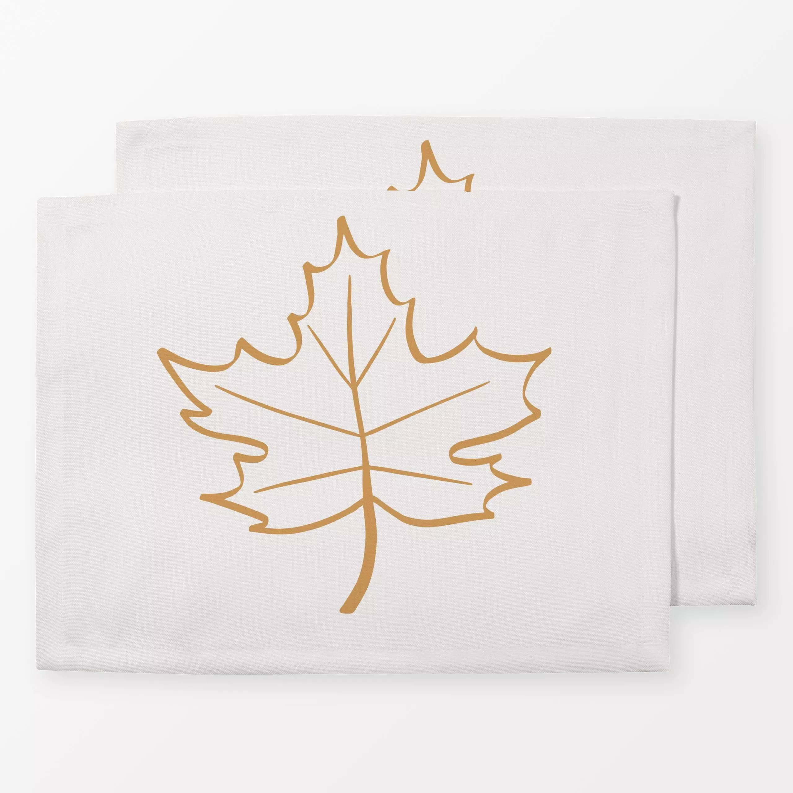 Tischset Ahorn senfgelb Wendekissen - Herbst, Pflanzen & Botanik - von „Kathrin Woo"; Blatt, Blätter, Herbst, Herbstdeko, he...