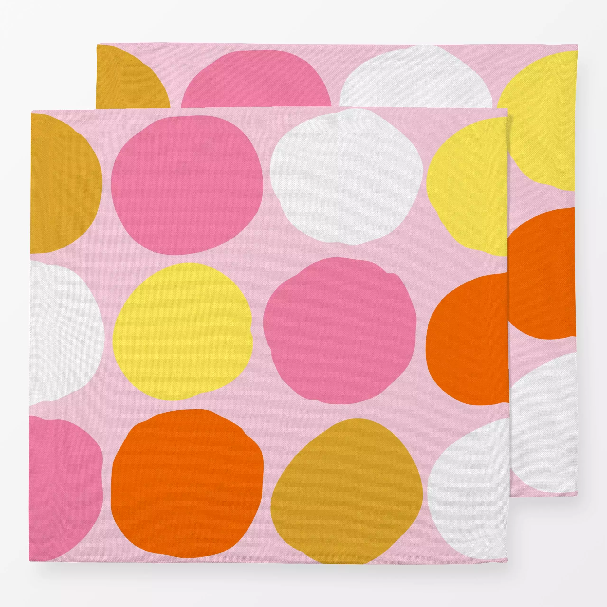 Servietten Sommerkleckse 5 - Symbole & Muster - von „Studio Memb"; Muster, abstrakt, Kreise, pink, bunt, farbenfroh, Kleckse